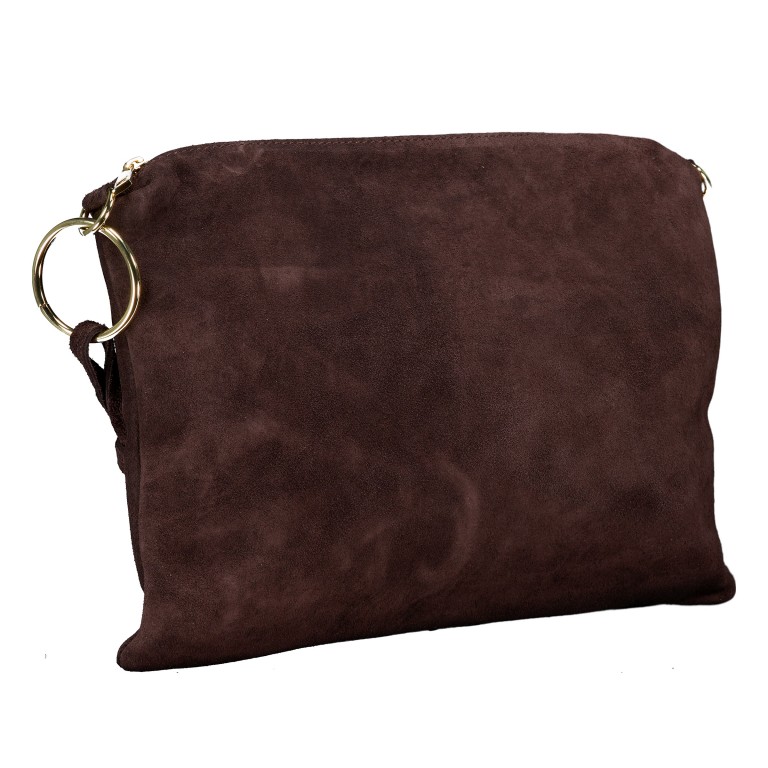 Umhängetasche Velours Dunkelbraun, Farbe: braun, Marke: Hausfelder Manufaktur, EAN: 4065646028678, Abmessungen in cm: 35x26x1.5, Bild 2 von 9