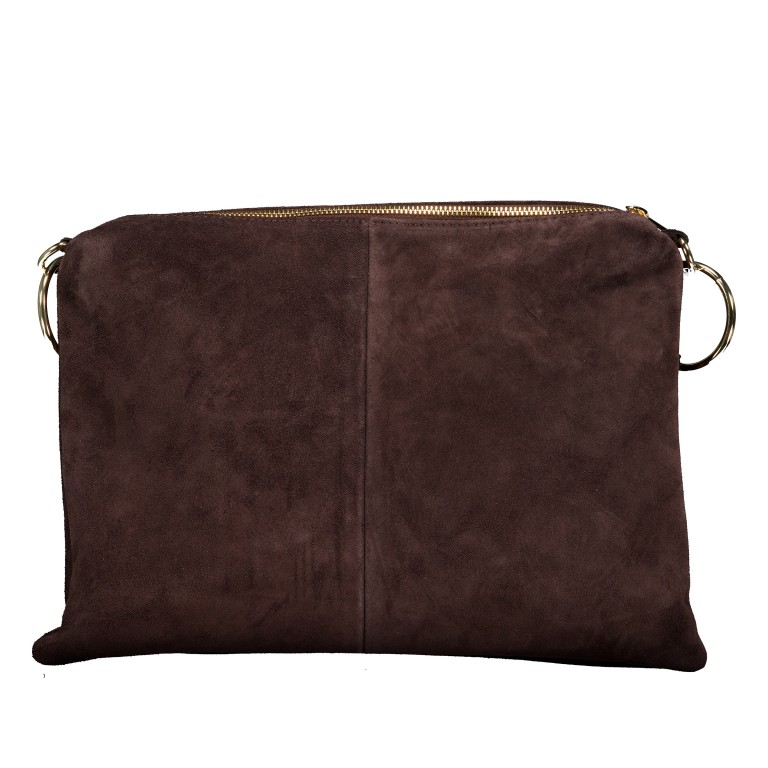 Umhängetasche Velours Dunkelbraun, Farbe: braun, Marke: Hausfelder Manufaktur, EAN: 4065646028678, Abmessungen in cm: 35x26x1.5, Bild 3 von 9