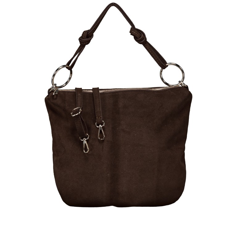 Beuteltasche Velours Dunkelbraun, Farbe: braun, Marke: Hausfelder Manufaktur, EAN: 4065646028685, Abmessungen in cm: 32.5x29x3, Bild 1 von 7