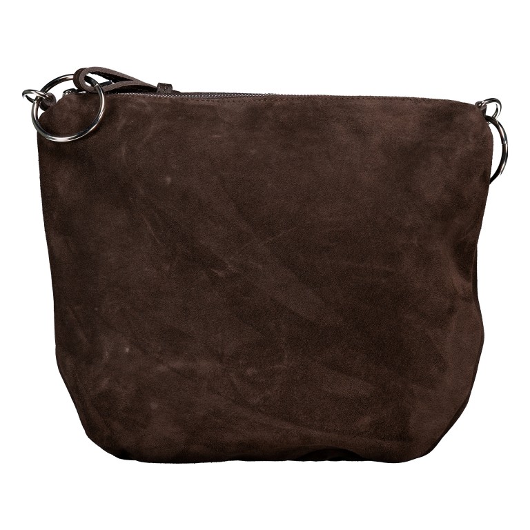 Beuteltasche Velours Dunkelbraun, Farbe: braun, Marke: Hausfelder Manufaktur, EAN: 4065646028685, Abmessungen in cm: 32.5x29x3, Bild 3 von 7