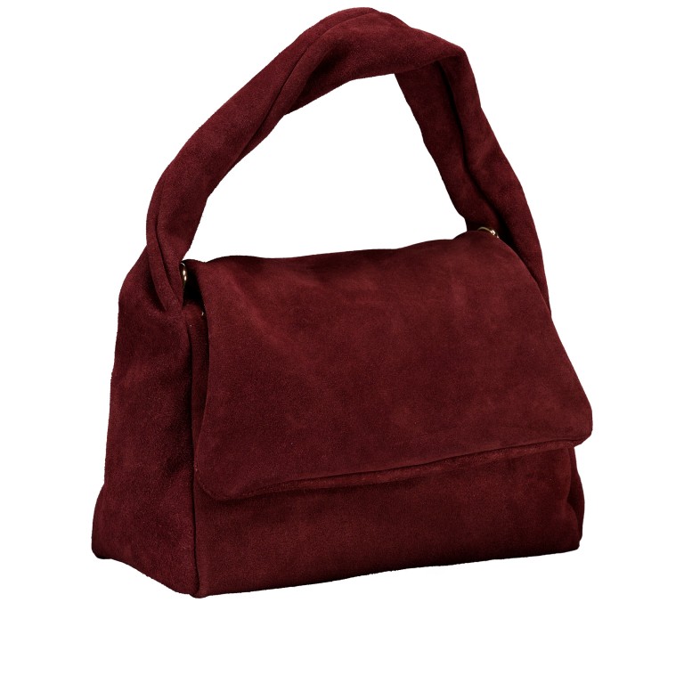 Umhängetasche Velours Weinrot, Farbe: rot/weinrot, Marke: Hausfelder Manufaktur, EAN: 4065646028708, Abmessungen in cm: 26x20.5x12.5, Bild 2 von 8