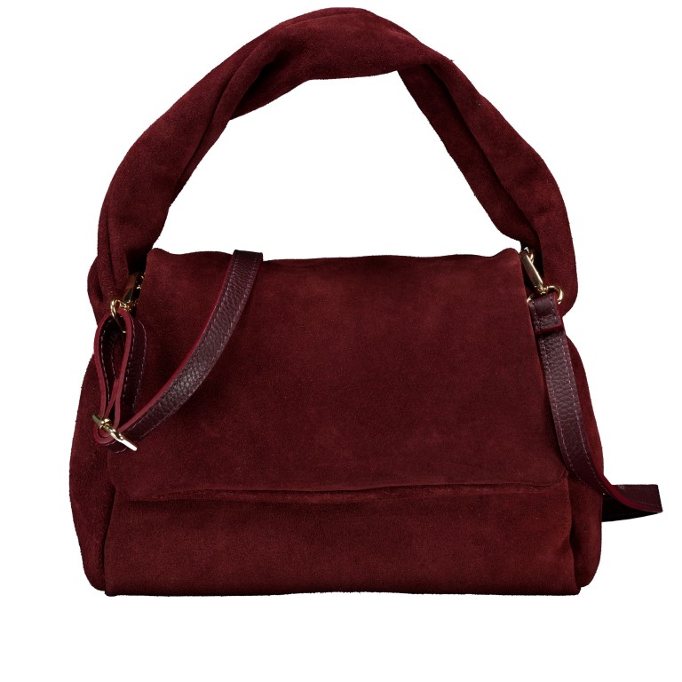 Umhängetasche Velours Weinrot, Farbe: rot/weinrot, Marke: Hausfelder Manufaktur, EAN: 4065646028708, Abmessungen in cm: 26x20.5x12.5, Bild 1 von 8