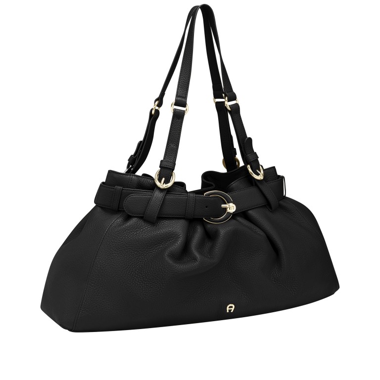 Beuteltasche Lavinia M Black, Farbe: schwarz, Marke: AIGNER, EAN: 4055539680069, Abmessungen in cm: 45x22x10, Bild 2 von 4