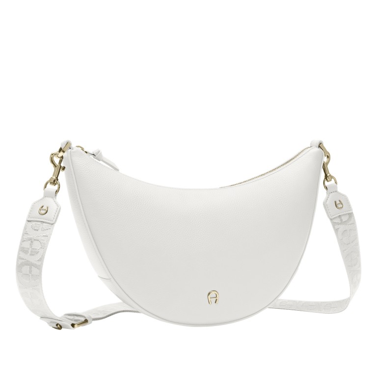 Beuteltasche Zita M Cotton White, Farbe: weiß, Marke: AIGNER, EAN: 4055539700194, Abmessungen in cm: 35x23x7.5, Bild 2 von 6