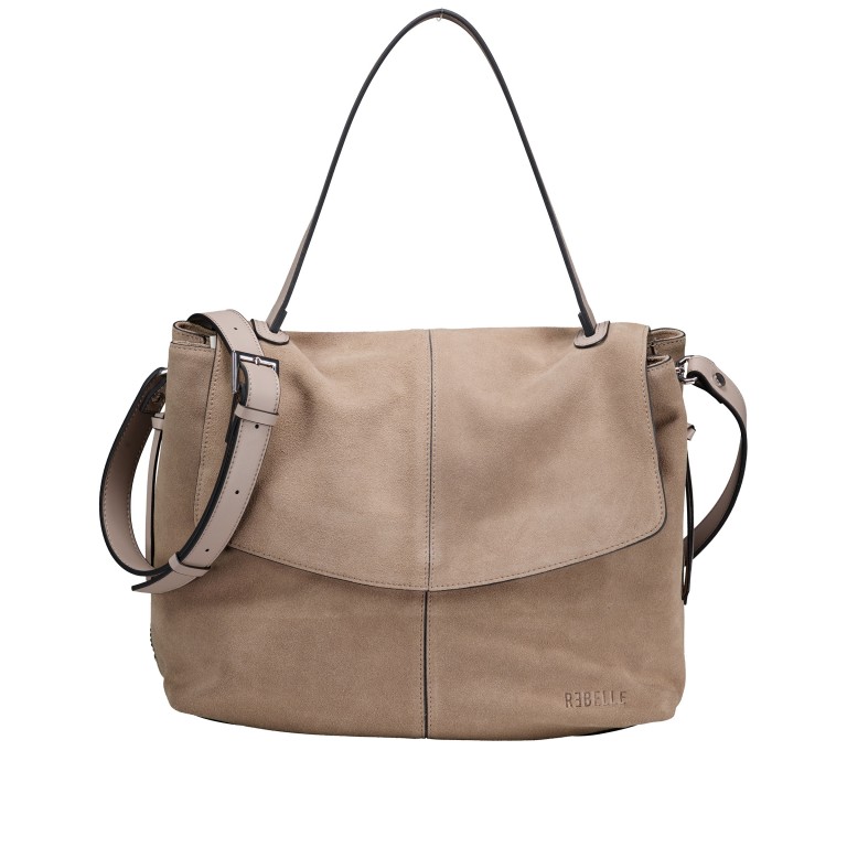 Umhängetasche Suede Lampetra Dune, Farbe: taupe/khaki, Marke: Rebelle, EAN: 8058189299205, Abmessungen in cm: 32.5x25x12, Bild 1 von 7