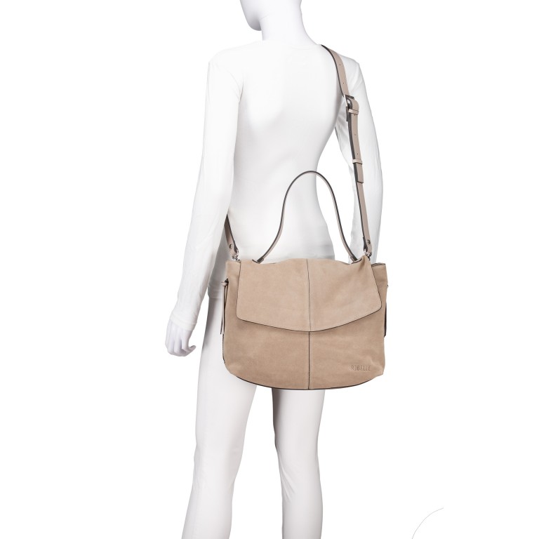 Umhängetasche Suede Lampetra Dune, Farbe: taupe/khaki, Marke: Rebelle, EAN: 8058189299205, Abmessungen in cm: 32.5x25x12, Bild 6 von 7