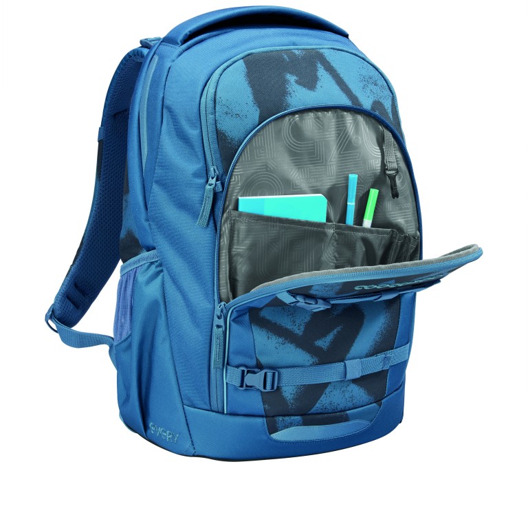 Rucksack Every 30 Liter Graffiti Groove, Farbe: blau/petrol, Marke: Coocazoo, EAN: 4047443544216, Abmessungen in cm: 33x44x22, Bild 5 von 8