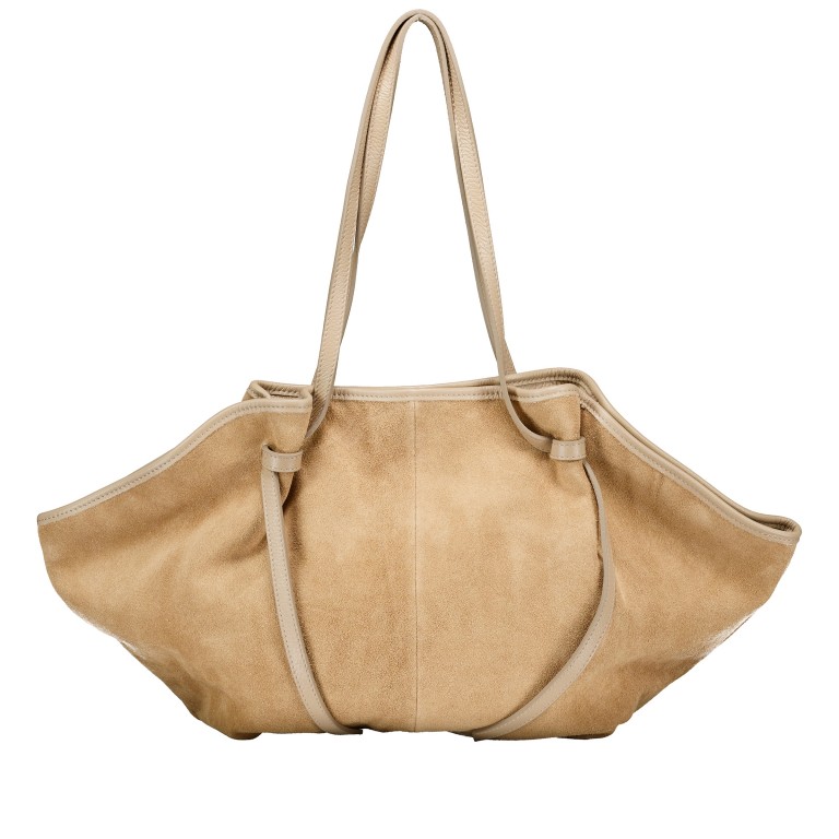 Shopper Velours Beige, Farbe: beige, Marke: Hausfelder Manufaktur, EAN: 4065646028746, Abmessungen in cm: 27x30x15.5, Bild 3 von 5