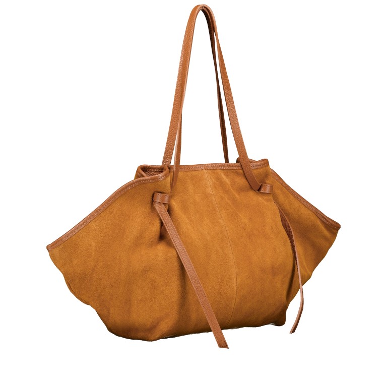 Shopper Velours Cognac, Farbe: cognac, Marke: Hausfelder Manufaktur, EAN: 4065646028753, Abmessungen in cm: 27x30x15.5, Bild 2 von 5