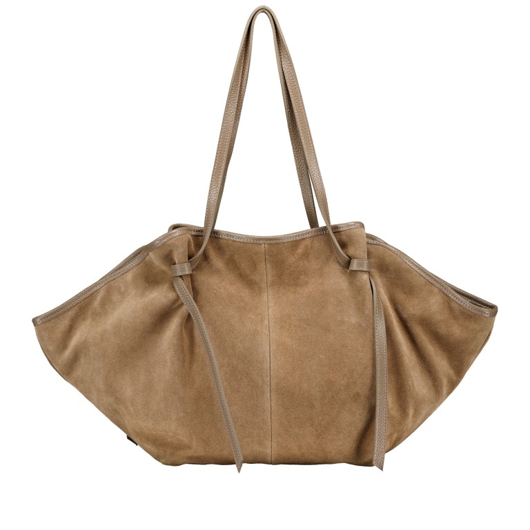 Shopper Velours Taupe, Farbe: taupe/khaki, Marke: Hausfelder Manufaktur, EAN: 4065646028760, Abmessungen in cm: 27x30x15.5, Bild 3 von 5