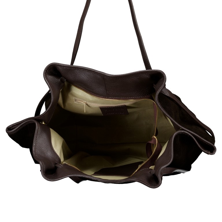 Shopper Velours Dunkelbraun, Farbe: braun, Marke: Hausfelder Manufaktur, EAN: 4065646028784, Abmessungen in cm: 27x30x15.5, Bild 5 von 5