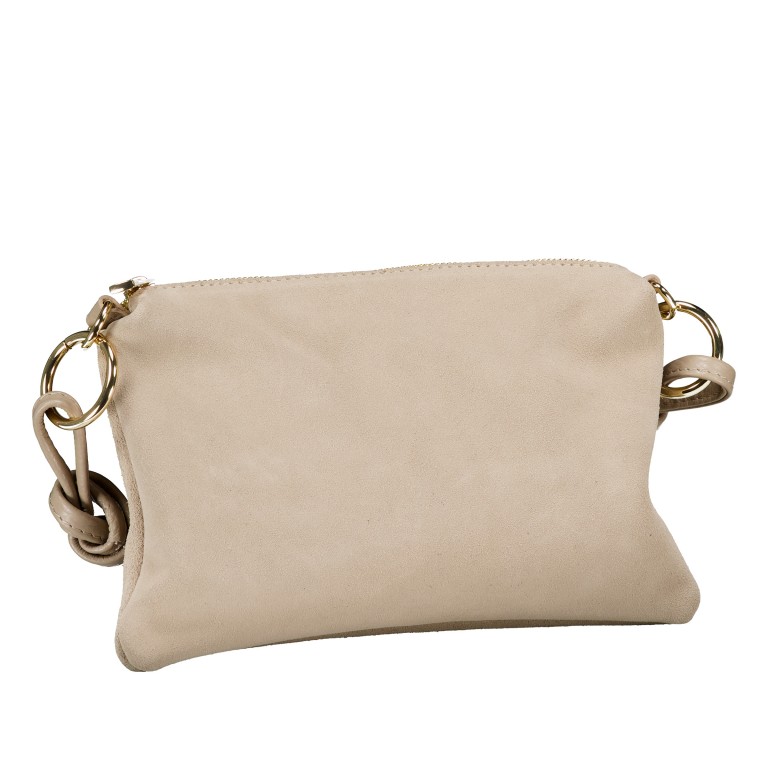 Umhängetasche Velours mit Goldfittings Beige, Farbe: beige, Marke: Hausfelder Manufaktur, EAN: 4065646028791, Abmessungen in cm: 25x15x1, Bild 2 von 8