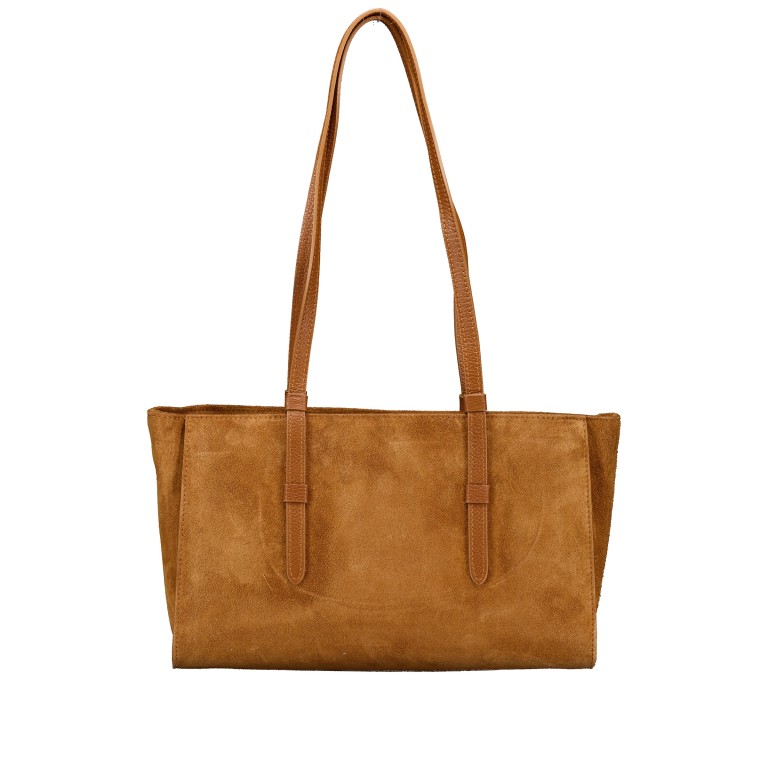 Shopper Velours Cognac, Farbe: cognac, Marke: Hausfelder Manufaktur, EAN: 4065646028852, Abmessungen in cm: 36x22x13.5, Bild 3 von 5