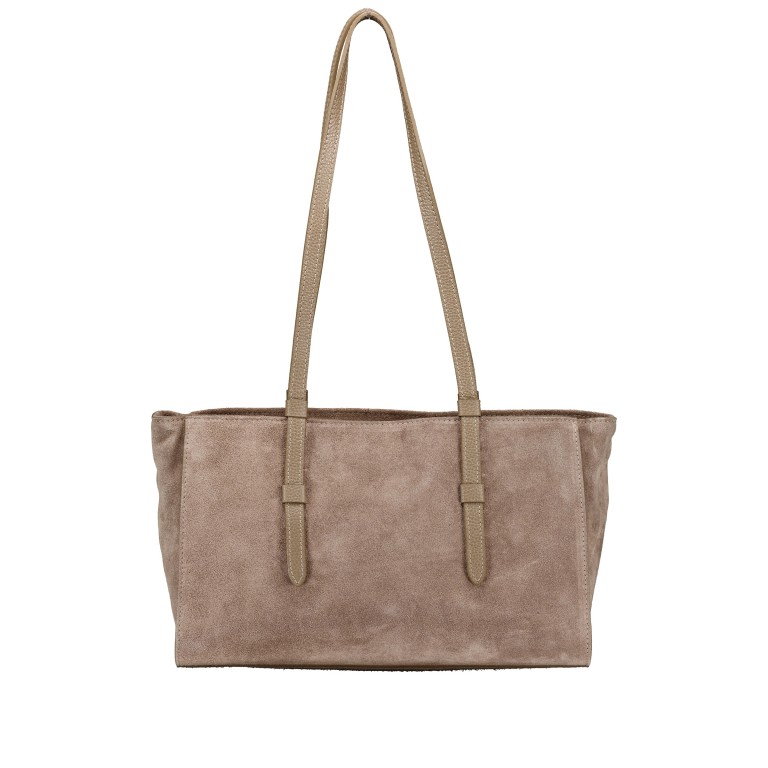 Shopper Velours Taupe, Farbe: taupe/khaki, Marke: Hausfelder Manufaktur, EAN: 4065646028869, Abmessungen in cm: 36x22x13.5, Bild 3 von 5