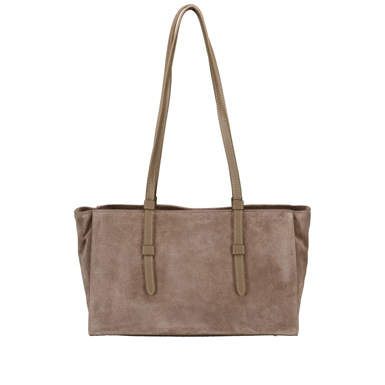 Shopper Velours Taupe, Farbe: taupe/khaki, Marke: Hausfelder Manufaktur, EAN: 4065646028869, Abmessungen in cm: 36x22x13.5, Bild 1 von 5