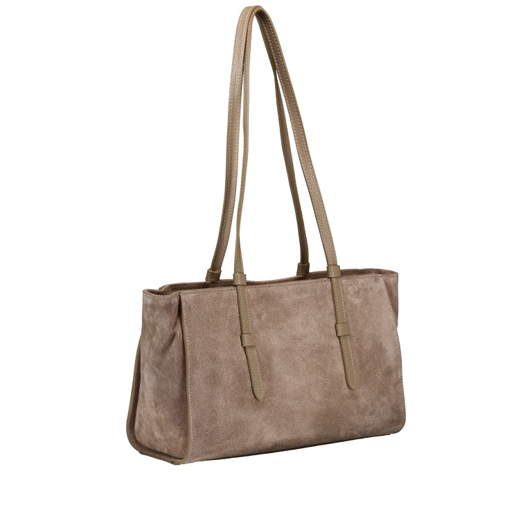 Shopper Velours Taupe, Farbe: taupe/khaki, Marke: Hausfelder Manufaktur, EAN: 4065646028869, Abmessungen in cm: 36x22x13.5, Bild 2 von 5