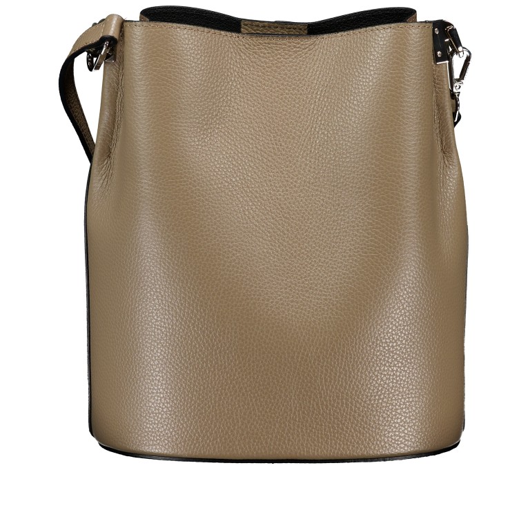 Beuteltasche Velours mit zwei Riemen Taupe, Farbe: taupe/khaki, Marke: Hausfelder Manufaktur, EAN: 4065646029026, Abmessungen in cm: 23x27x16, Bild 3 von 7