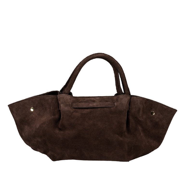 Handtasche Velours Dunkelbraun, Farbe: braun, Marke: Hausfelder Manufaktur, EAN: 4065646029033, Abmessungen in cm: 23x22x14.5, Bild 3 von 7