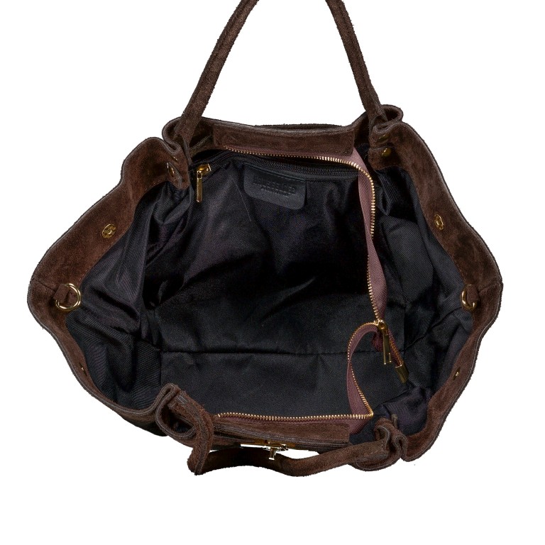 Handtasche Velours Dunkelbraun, Farbe: braun, Marke: Hausfelder Manufaktur, EAN: 4065646029033, Abmessungen in cm: 23x22x14.5, Bild 7 von 7