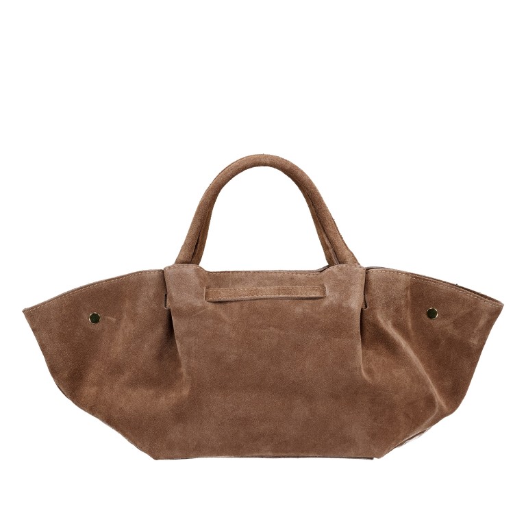 Handtasche Velours Taupe, Farbe: taupe/khaki, Marke: Hausfelder Manufaktur, EAN: 4065646029040, Abmessungen in cm: 23x22x14.5, Bild 3 von 7