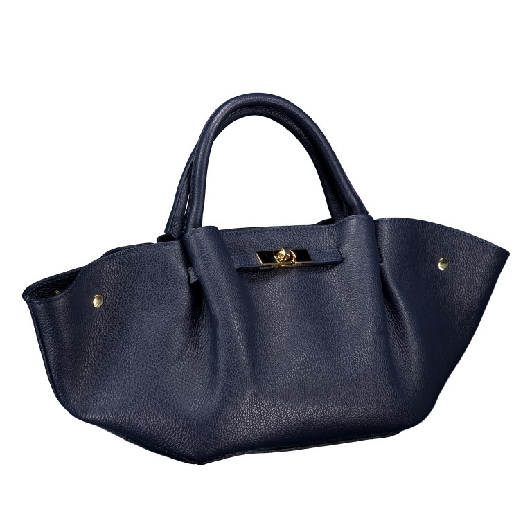 Handtasche Dollaro Dunkelblau, Farbe: blau/petrol, Marke: Hausfelder Manufaktur, EAN: 4065646029088, Abmessungen in cm: 23x22x14.5, Bild 2 von 7