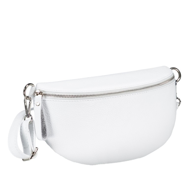 Gürteltasche mit Silberfittings Weiß, Farbe: weiß, Marke: Hausfelder Manufaktur, EAN: 4065646029200, Abmessungen in cm: 25x14x8, Bild 2 von 6