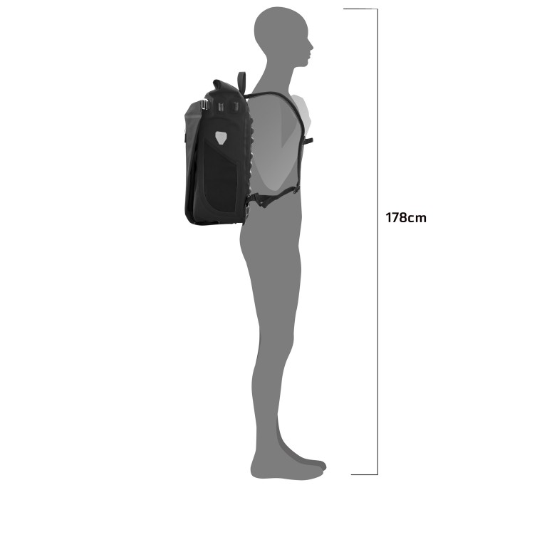 Fahrradtasche / Rucksack Vario Plus Volumen 26 Liter Black, Farbe: schwarz, Marke: Ortlieb, EAN: 4013051060158, Abmessungen in cm: 31x47x22, Bild 9 von 13