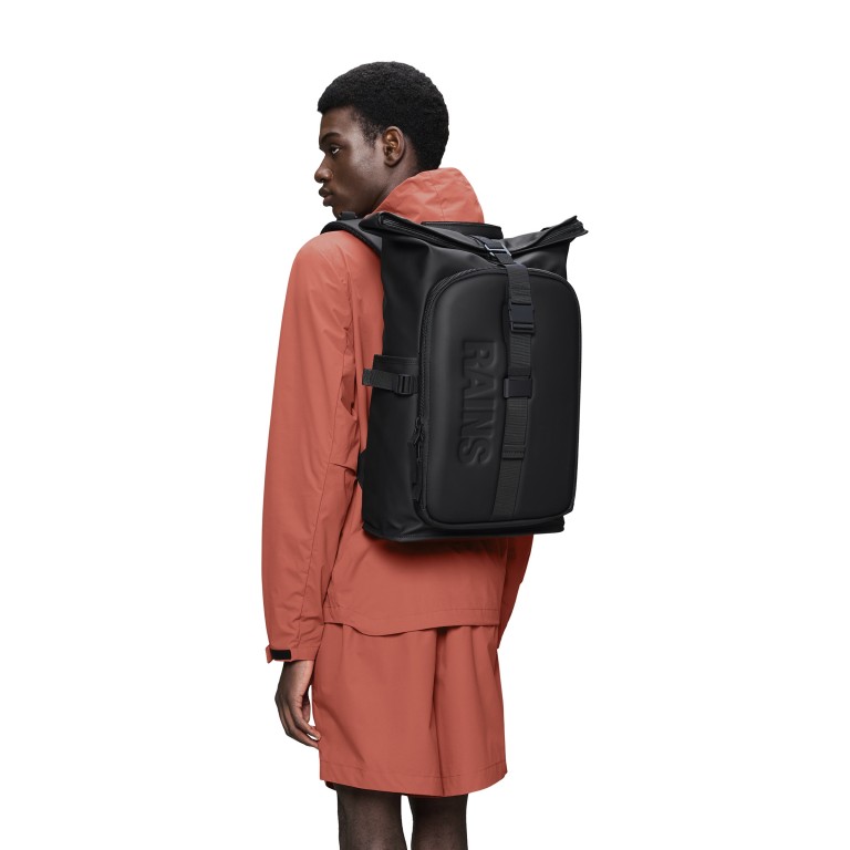 Rucksack Texel Moulded Backpack mit zwei Laptopfächern 16 Zoll Black, Farbe: schwarz, Marke: Rains, EAN: 5711747577780, Abmessungen in cm: 34x61x16, Bild 6 von 10