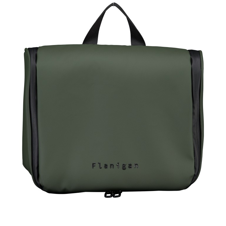 Kulturbeutel FLKB03 Olive Black, Farbe: grün/oliv, Marke: Flanigan, EAN: 4066727007698, Abmessungen in cm: 28.5x23.5x11, Bild 1 von 5