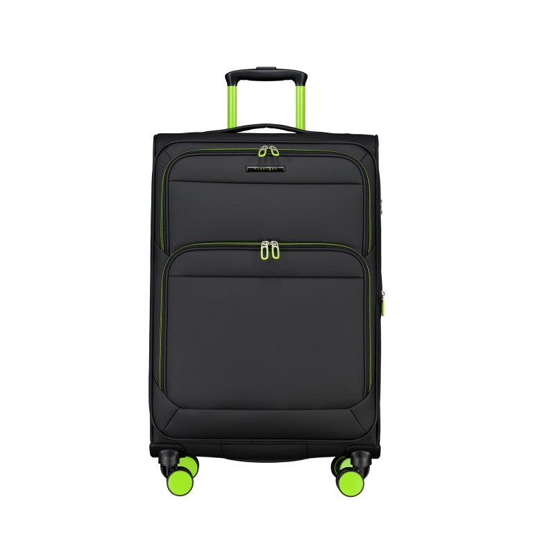 Koffer FLT27 erweiterbar Größe 68 cm Black Neongreen, Farbe: schwarz, Marke: Flanigan, EAN: 4066727007612, Abmessungen in cm: 43x68x27, Bild 1 von 10