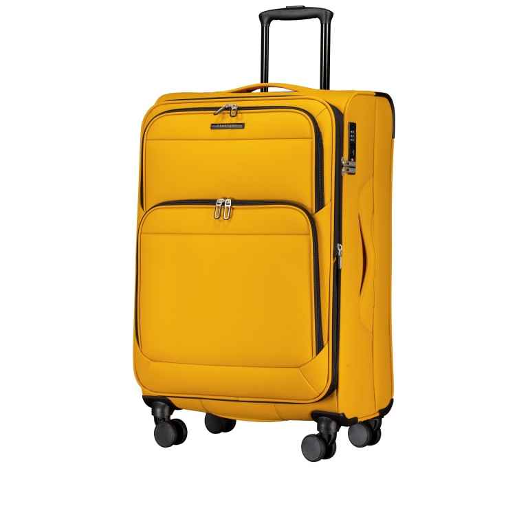 Koffer FLT27 erweiterbar Größe 68 cm Yellow Black, Farbe: gelb, Marke: Flanigan, EAN: 4066727007711, Abmessungen in cm: 43x68x27, Bild 2 von 10