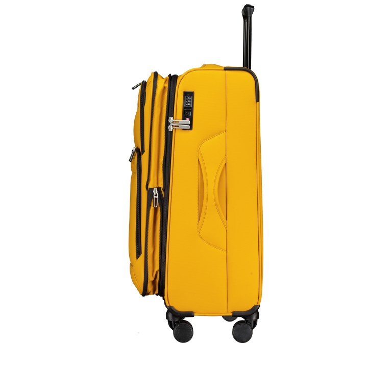 Koffer FLT27 erweiterbar Größe 68 cm Yellow Black, Farbe: gelb, Marke: Flanigan, EAN: 4066727007711, Abmessungen in cm: 43x68x27, Bild 4 von 10