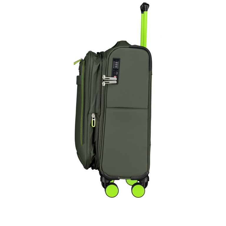 Koffer FLT27 erweiterbar Größe 55 cm Olive Neongreen, Farbe: grün/oliv, Marke: Flanigan, EAN: 4066727007650, Abmessungen in cm: 39x55x23, Bild 4 von 10
