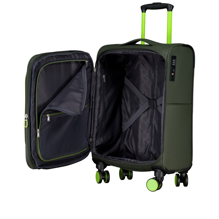 Koffer FLT27 erweiterbar Größe 55 cm Olive Neongreen, Farbe: grün/oliv, Marke: Flanigan, EAN: 4066727007650, Abmessungen in cm: 39x55x23, Bild 9 von 10