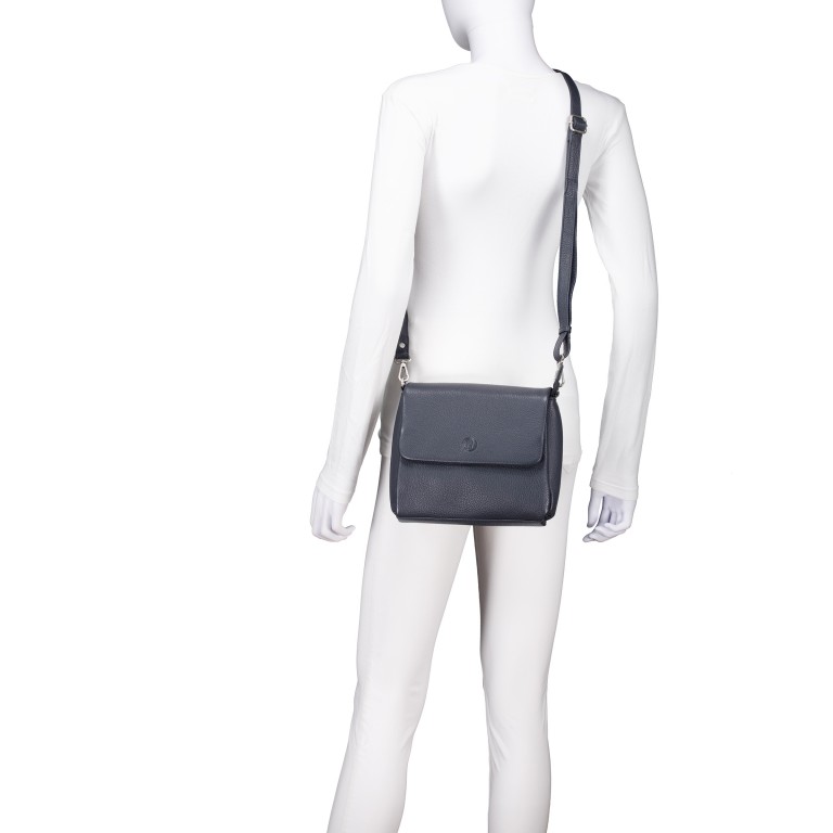 Umhängetasche Dark Blue, Farbe: blau/petrol, Marke: Hausfelder Manufaktur, EAN: 4065646028111, Abmessungen in cm: 21x20.5x7, Bild 6 von 7