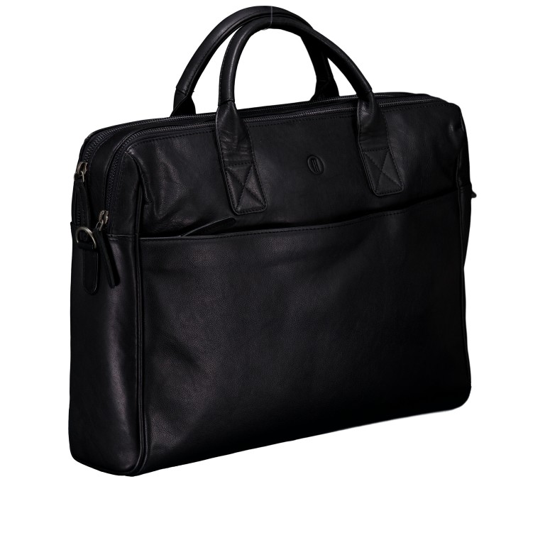Aktentasche mit Laptopfach 17 Zoll Black, Farbe: schwarz, Marke: Hausfelder Manufaktur, EAN: 4065646028227, Abmessungen in cm: 40.5x28.5x9, Bild 2 von 6