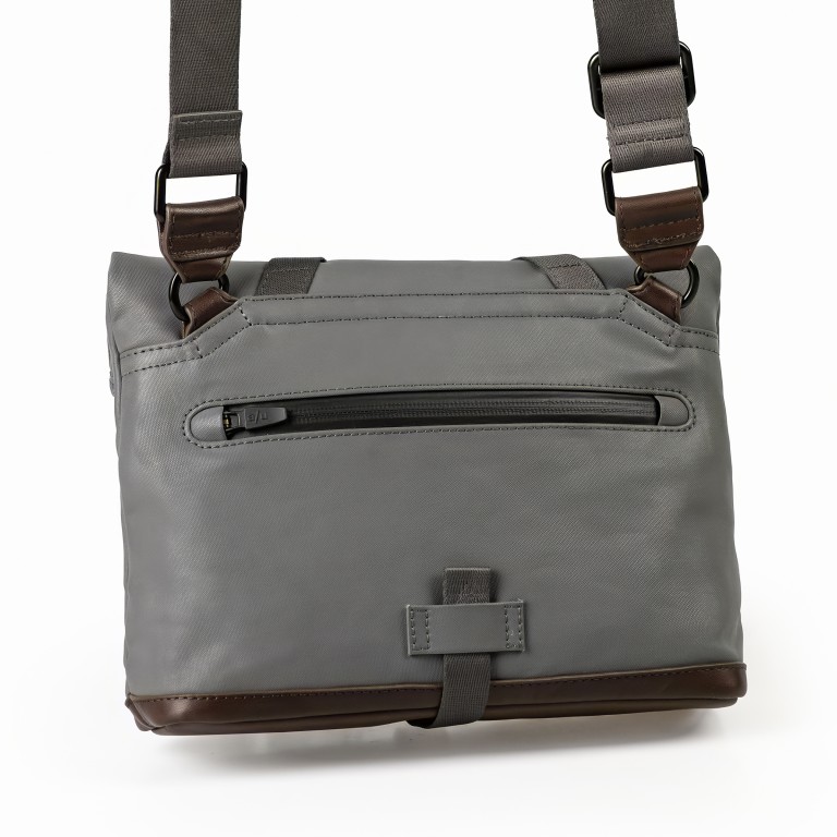 Umhängetasche Japan Yao mit Rolltop Pewter, Farbe: grau, Marke: Aunts & Uncles, EAN: 4255717218644, Abmessungen in cm: 25.5x19x19, Bild 3 von 9