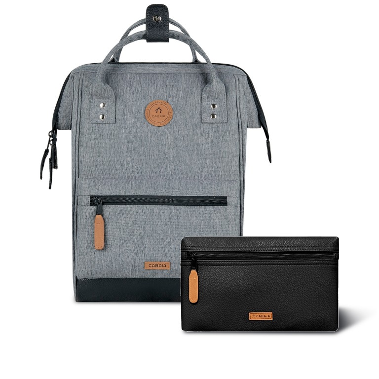 Rucksack Adventurer Medium Getaria mit zwei auswechselbaren Vortaschen Grau, Farbe: grau, Marke: Cabaia, EAN: 3667022024123, Abmessungen in cm: 27x41x16, Bild 1 von 10