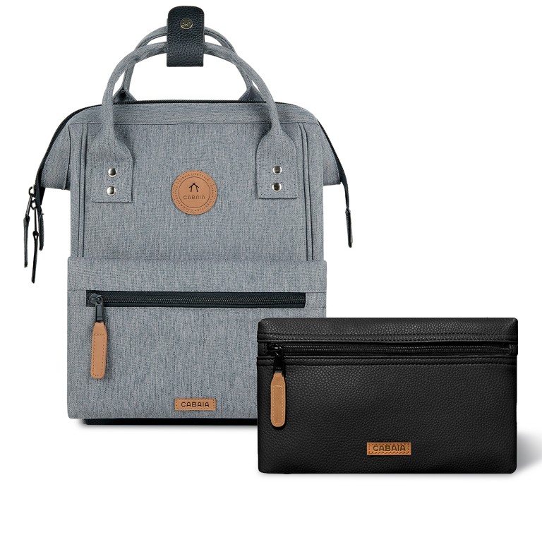 Rucksack Adventurer Small Getaria mit zwei auswechselbaren Vortaschen Grau, Farbe: grau, Marke: Cabaia, EAN: 3667022024277, Abmessungen in cm: 23x32x13, Bild 1 von 9