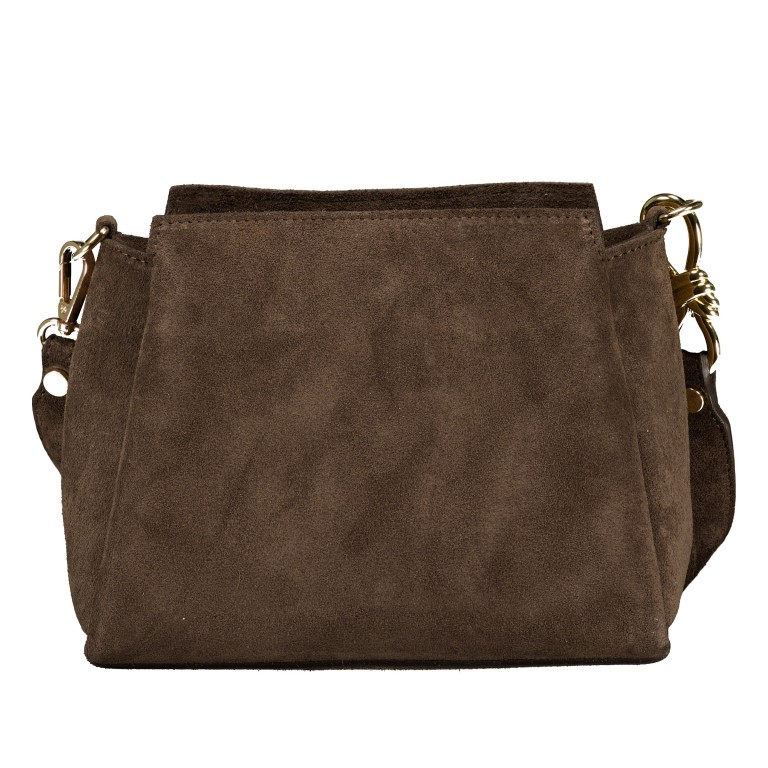 Umhängetasche Velours Dunkelbraun, Farbe: braun, Marke: Hausfelder Manufaktur, EAN: 4065646029255, Abmessungen in cm: 22x18x10.5, Bild 3 von 8