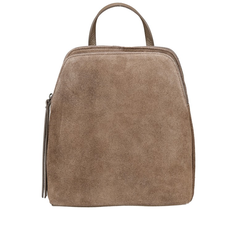Rucksack Velours Taupe, Farbe: taupe/khaki, Marke: Hausfelder Manufaktur, EAN: 4065646029378, Abmessungen in cm: 26x29x15, Bild 1 von 7