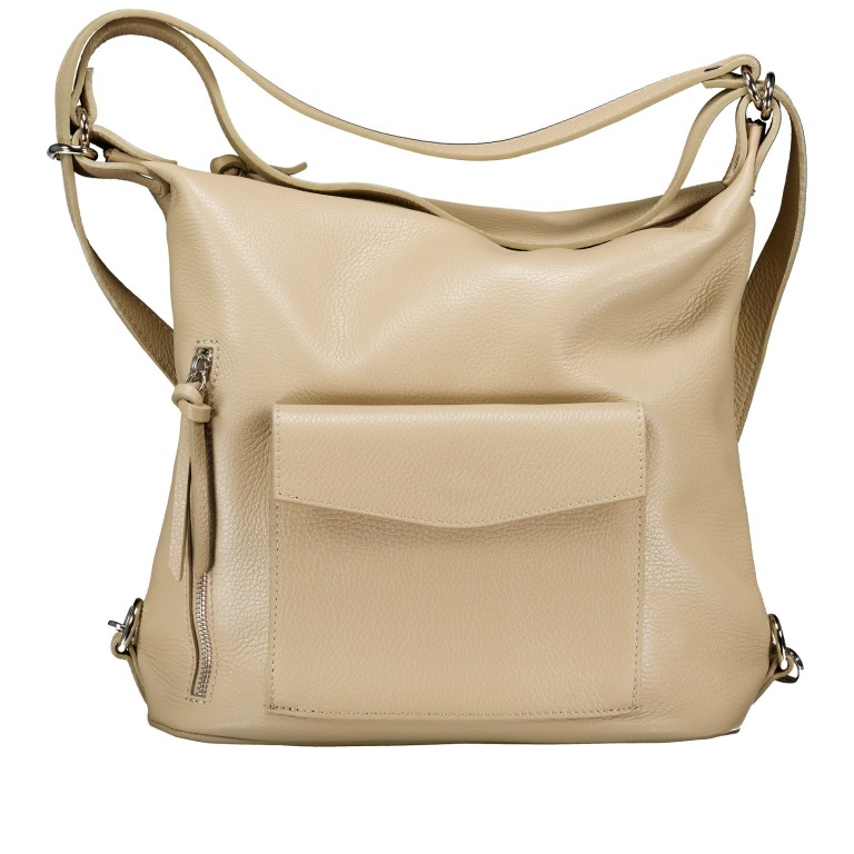 Rucksack / Beuteltasche Sand, Farbe: beige, Marke: Hausfelder Manufaktur, EAN: 4065646029385, Abmessungen in cm: 30.5x28.5x13.5, Bild 1 von 6