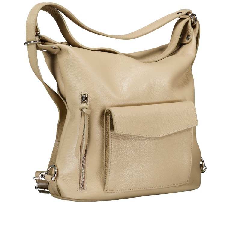 Rucksack / Beuteltasche Sand, Farbe: beige, Marke: Hausfelder Manufaktur, EAN: 4065646029385, Abmessungen in cm: 30.5x28.5x13.5, Bild 2 von 6