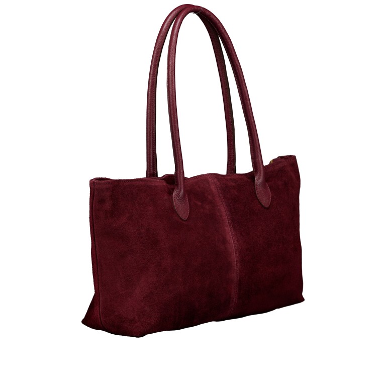 Shopper Velours variabel in der Form Weinrot, Farbe: rot/weinrot, Marke: Hausfelder Manufaktur, EAN: 4065646029286, Abmessungen in cm: 40x25x10.5, Bild 2 von 9