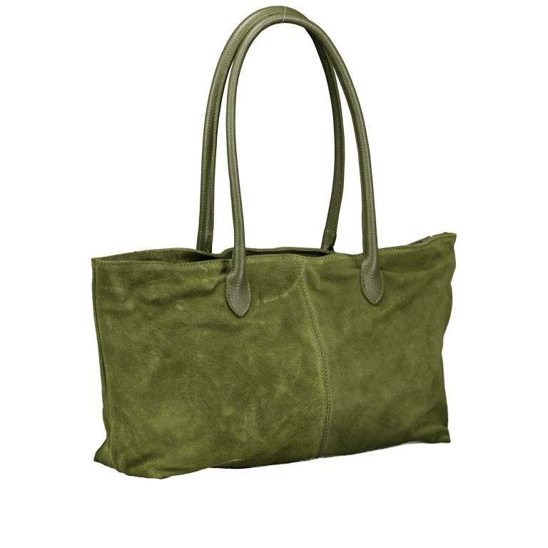 Shopper Velours variabel in der Form Oliv, Farbe: grün/oliv, Marke: Hausfelder Manufaktur, EAN: 4065646029309, Abmessungen in cm: 40x25x10.5, Bild 2 von 9