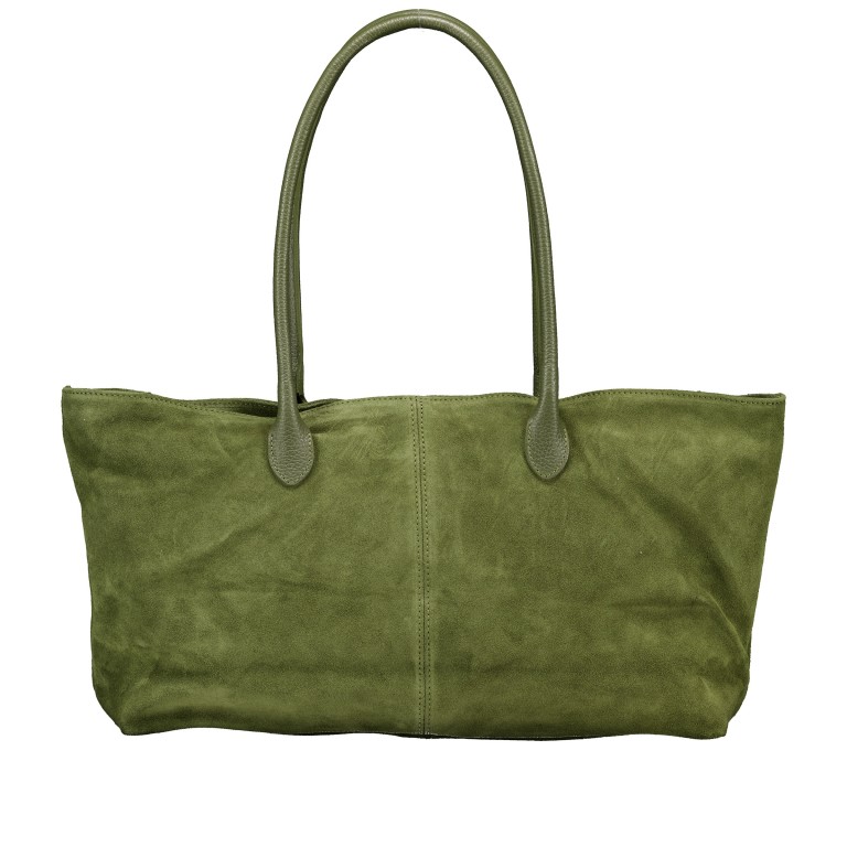 Shopper Velours variabel in der Form Oliv, Farbe: grün/oliv, Marke: Hausfelder Manufaktur, EAN: 4065646029309, Abmessungen in cm: 40x25x10.5, Bild 3 von 9