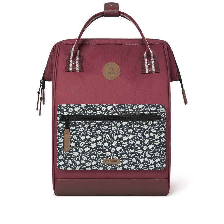 Rucksack Adventurer Medium Angers mit zwei auswechselbaren Vortaschen Dunkelrot, Farbe: rot/weinrot, Marke: Cabaia, EAN: 3701328302056, Abmessungen in cm: 27x41x16, Bild 2 von 10