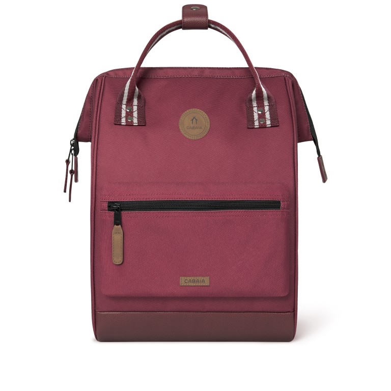 Rucksack Adventurer Medium Angers mit zwei auswechselbaren Vortaschen Dunkelrot, Farbe: rot/weinrot, Marke: Cabaia, EAN: 3701328302056, Abmessungen in cm: 27x41x16, Bild 3 von 10