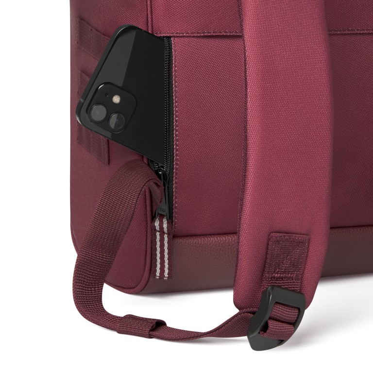 Rucksack Adventurer Medium Angers mit zwei auswechselbaren Vortaschen Dunkelrot, Farbe: rot/weinrot, Marke: Cabaia, EAN: 3701328302056, Abmessungen in cm: 27x41x16, Bild 10 von 10