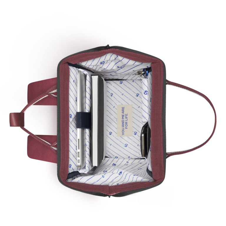 Rucksack Adventurer Medium Angers mit zwei auswechselbaren Vortaschen Dunkelrot, Farbe: rot/weinrot, Marke: Cabaia, EAN: 3701328302056, Abmessungen in cm: 27x41x16, Bild 8 von 10